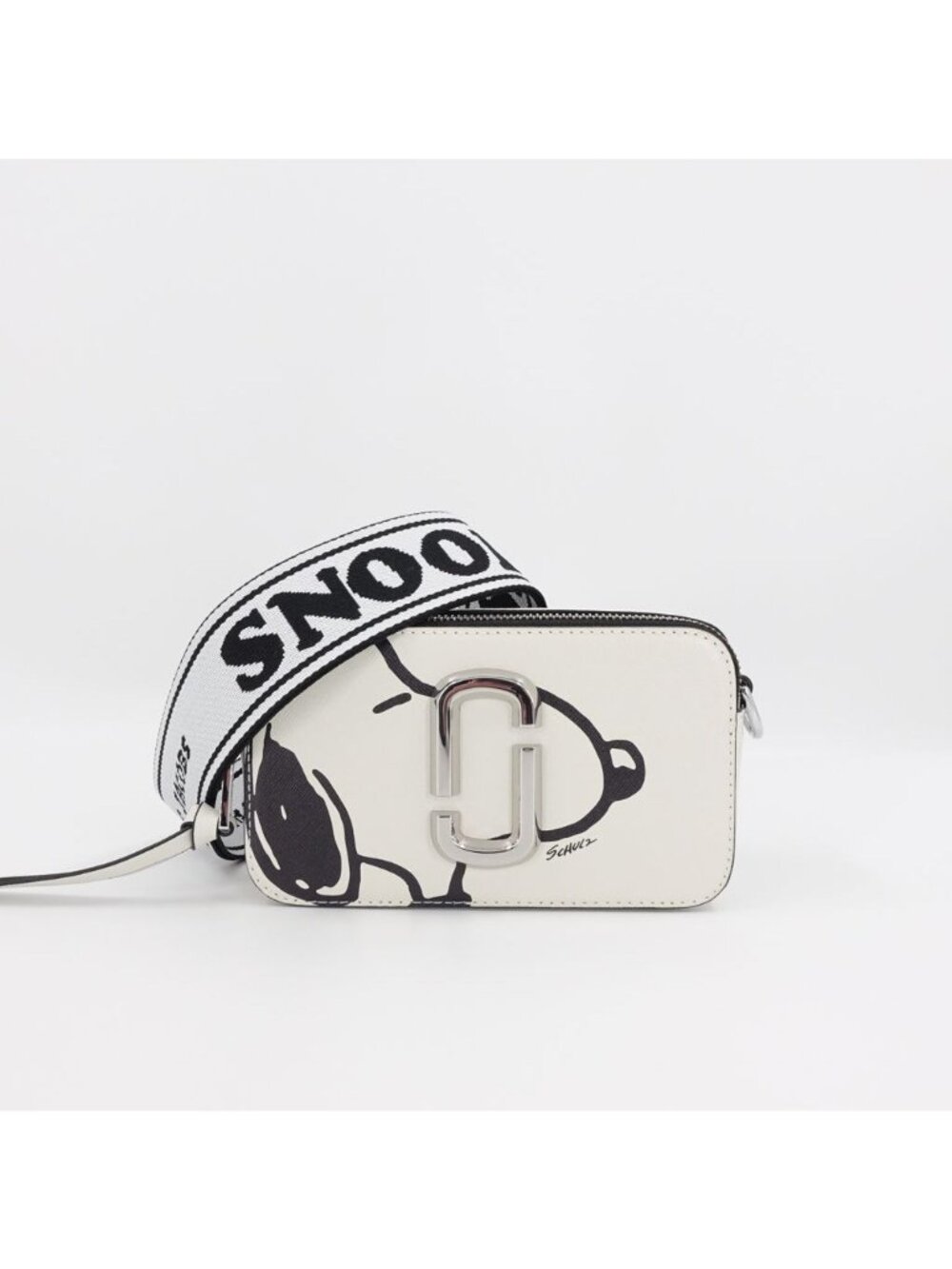 Marc Jacobs x Peanuts Snoopy The Snapshot Logo Plaque Crossbody Bag White OS - Picture 2 of 14